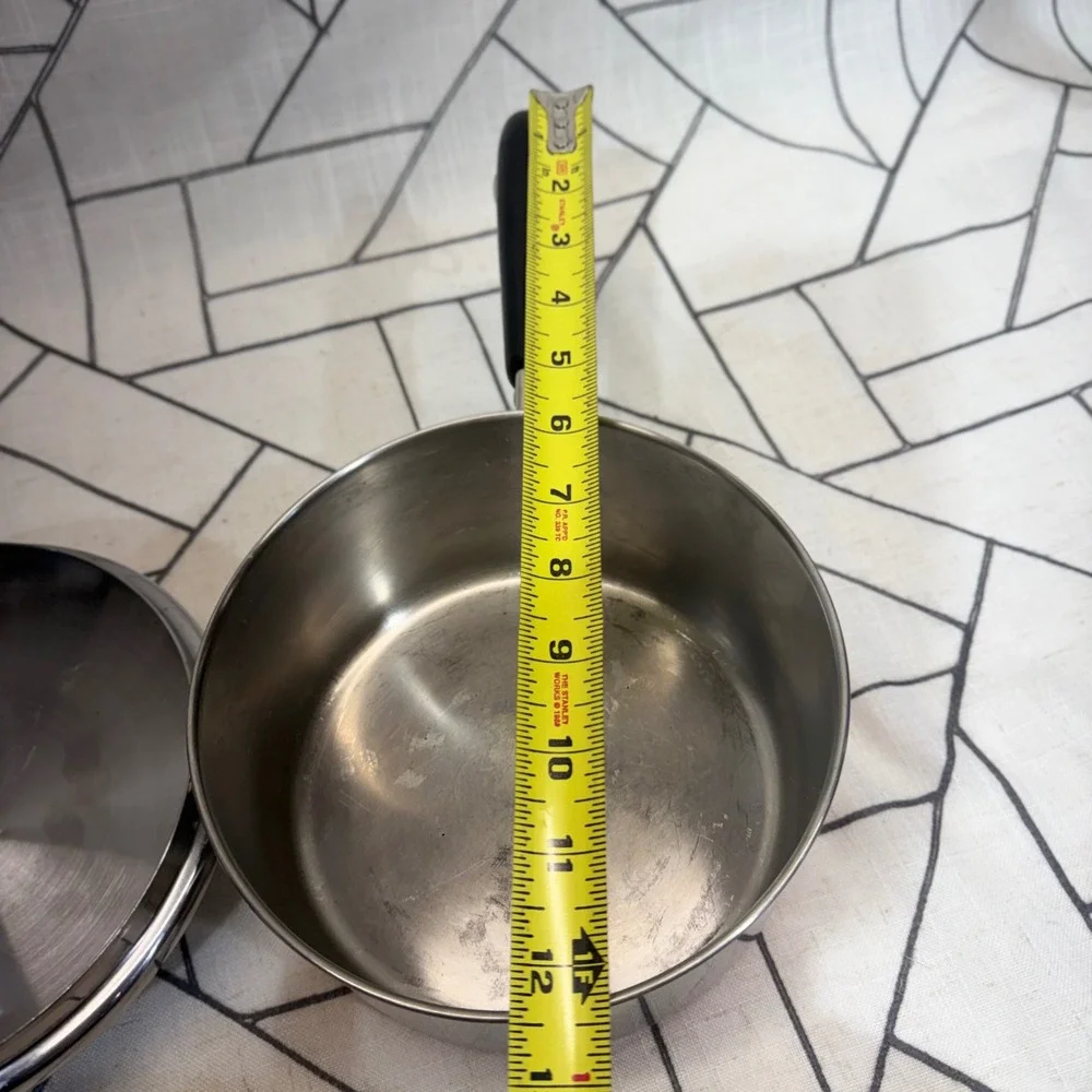 Revere Ware Saucepan 2 Quart Silver Copper Clad Bottom Vintage Stainless Steel